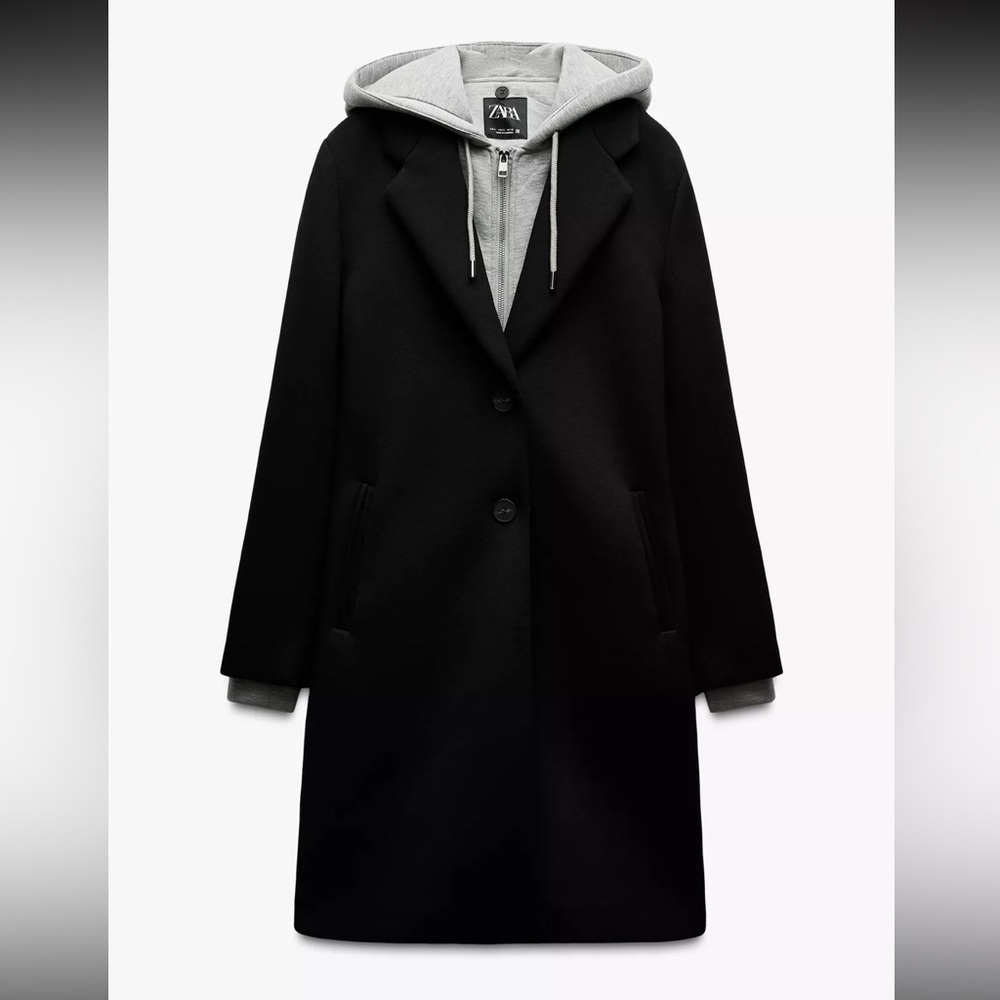 Zara combined hooded coat